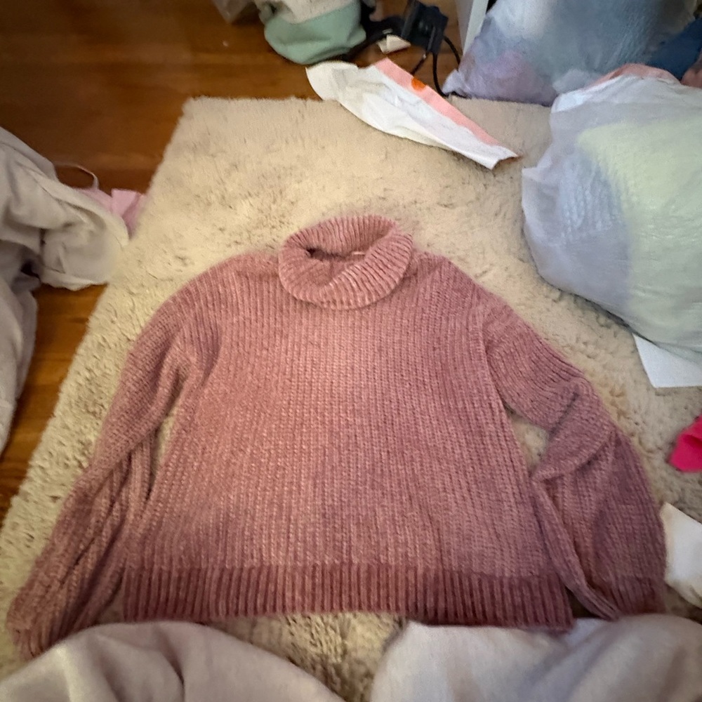 Cozy Pink Turtleneck Sweater